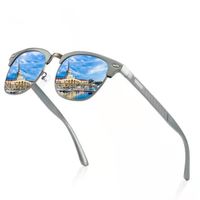 RMEGA Lunettes de soleil polarisées pour hommes Série de lunettes de soleil en aluminium et magnésium Miroir de conduite - Bleu