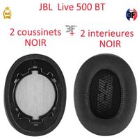 Coussinets d'oreille, Oreillettes de Remplacement pour JBL Live500BT Casque sans Fil, avec Cuir Protéiné Plus Doux-Noir