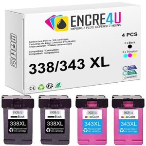 Cartouche D'encre QUALITONER Compatible HP 338XL Noir - Pour PhotoSmart 2500, 2600, Etc.