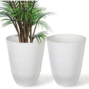 Olly & Rose Lot de 3 Pots de Fleurs Ronds en céramique Blanc Mat avec  soucoupes pour intérieur et extérieur (Blanc Mat) : : Jardin