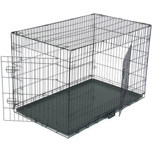 CAGE Cage de transport pliable pour chiens et petits animaux - 2 portes - 121 x 74 x 81 cm