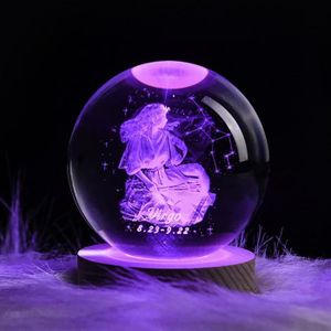 VEILLEUSE Lumière Boule Cristal Constellation, 3D Créatif Cr