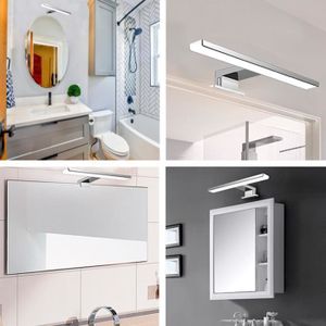 Lightess Lampe Murale Applique Pour Salle de Bain Miroir Tableau Meuble 9W LED Etanche Lumières de Salle de bain en Cristal de Maquillage Avant de phare en Acier Inoxydable 3 Têtes Blanc Froid 