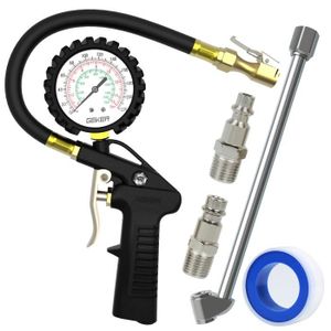 mandrin dair et compresseur 200 psi avec tuyau en caoutchouc et prise de connexion rapide pour voiture camion moto Gonfleur de pneu num/érique avec jauge de pression v/élo