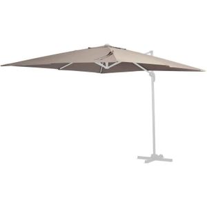 PARASOL Toile pour parasol jardin déporté - HABITAT ET JARDIN - Sun 4 - 3 x 4 m - 250gr/m² - Taupe