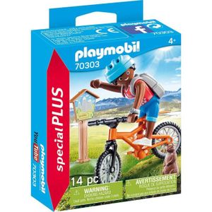 UNIVERS MINIATURE PLAYMOBIL - 70303 - Cycliste avec marmotte