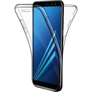 COQUE - BUMPER Coque Samsung Galaxy A8 (2018) Avant + Arrière 360 Protection Intégrale Transparent Silicone Souple Etui Tactile Housse Antichoc