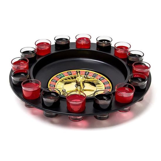 Jeu De Roulette à Boire - Avec 16 Verres Et 2 Boules - Pour Fêtes Et Soirées - Diamètre 30 Cm