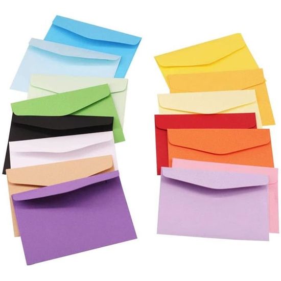 70 Enveloppes Colorées Mini - 11,5x8cm Pour Mariage, Anniversaire, Cartes DIY