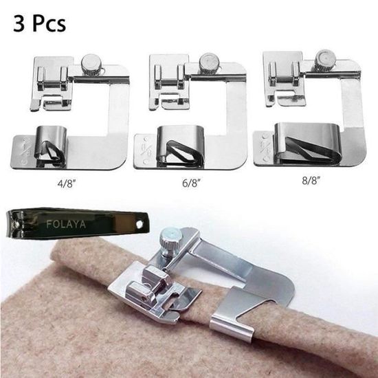 3 Pcs Réglable Ourlet roulé Pied Ensemble de Pied Pied