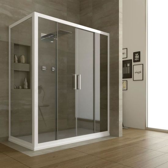 Cabine De Douche 130cm Avec Porte Coulissante – Forte Mercurio (Neuve Sous Emballage)