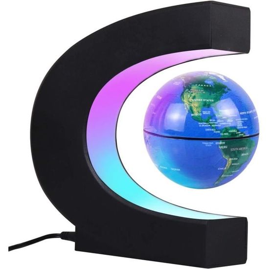 Globe Terrestre Magnétique Avec Lumière Led Rotation Automatique ...