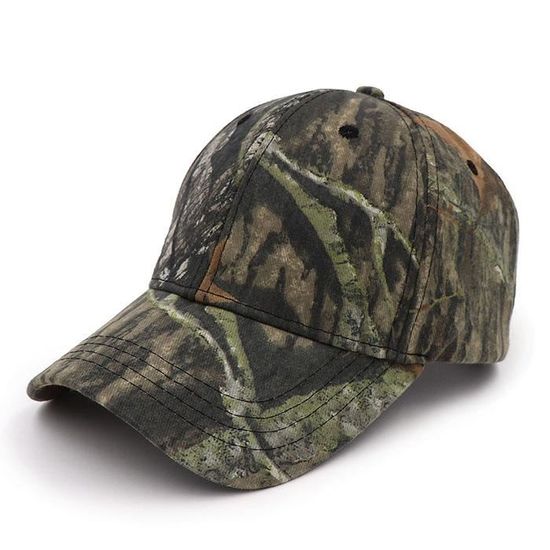 Outdoor Cap Chapeau de camionneur de chasse avec visière camouflage, marron/chêne mousseux