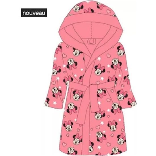 Superbe Couleur,Disney Tout Doux Mgs33 Peignoir Minnie Mouse Rose Fuschia pour Fille Age 6 Ans