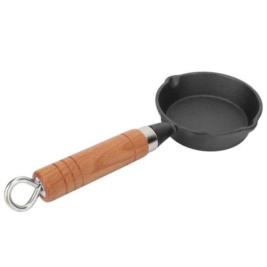 Sumsoctober Poêle à Crêpes En Fonte Épaisse Antiadhésive Avec Poignée Bois - 20cm 23cm Ou 26cm