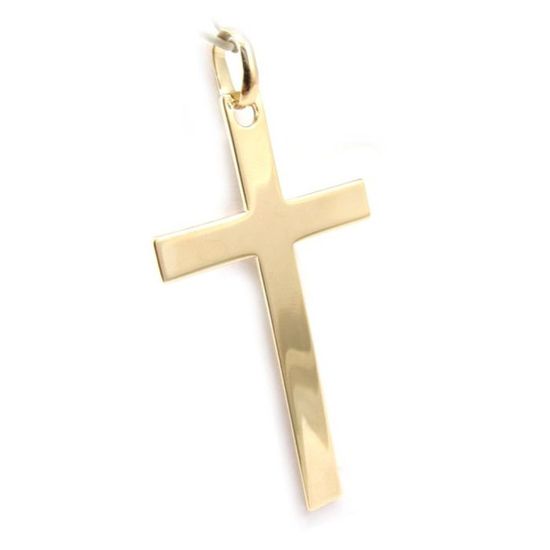 Pendentif Croix Plaqué Or Cuivré Ancien - Double Face - Réf. Collection 4294 - Occasion