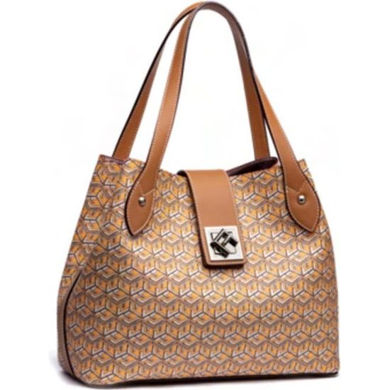 Sac createur Ted Lapidus jaune miel 30x26x15 cm R6830 Cdiscount Bagagerie Maroquinerie