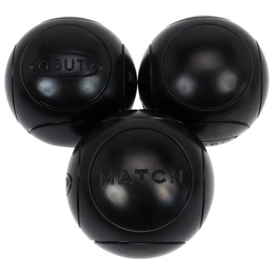 Jeu De Pétanque Obut Match Noire – 3 Boules 75 Mm, 690 G, Acier Carbone Demi-tendre, Housse Incluse – Compétition