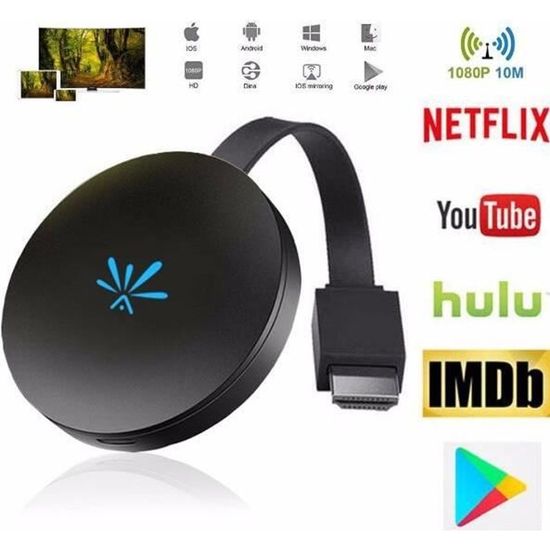 Dongle WiFi sans Fil Récepteur Adaptateur HD HDMI TV Stick Pour Netflix YouTube Crome Chrome Noir Codec vidéo HD Dongle Bluetooth