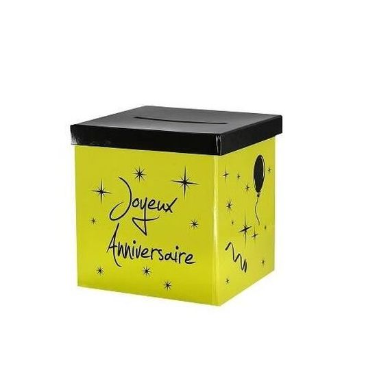 Urne Joyeux Anniversaire Vert Et Noir X1 R 44 Cdiscount Maison