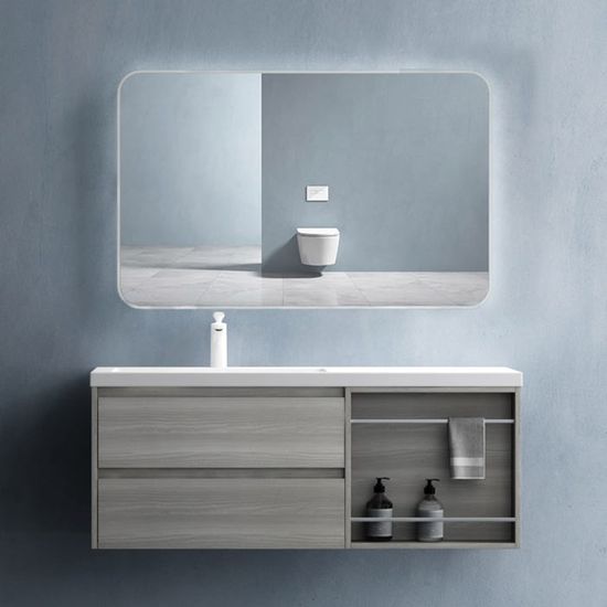 Ensemble meubles salle de bain 120 cm Vert olive + vasques + miroirs THOLEY  - Salle de bain Couleur Vert Matière Bois Avec miroir ou sans miroir Avec  miroir