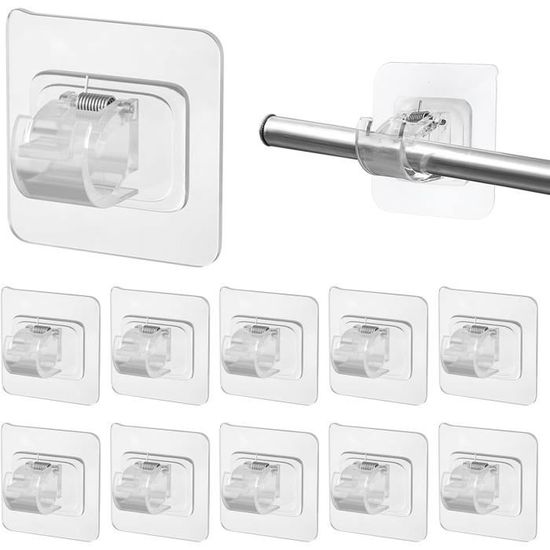 Ggufay 6 Pièces Support Tringle Rideaux Sans Percage,Supports