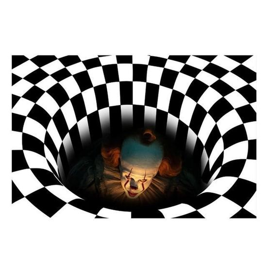 Tapis D'entrée Halloween Clown Des Égouts – Antidérapant, Polyester, 40x60 Cm – Pour Porte, Salon, Salle De Bain