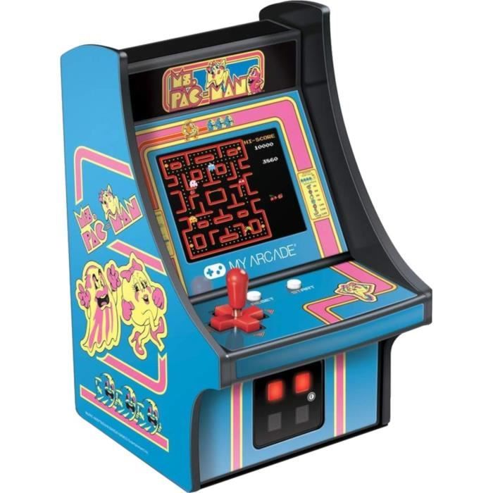 Borne dArcade Rétro Mini - My Arcade - Ms PAC-MAN - Couleur Bleu - Licence Pac Man - Plateforme Consoles rétro