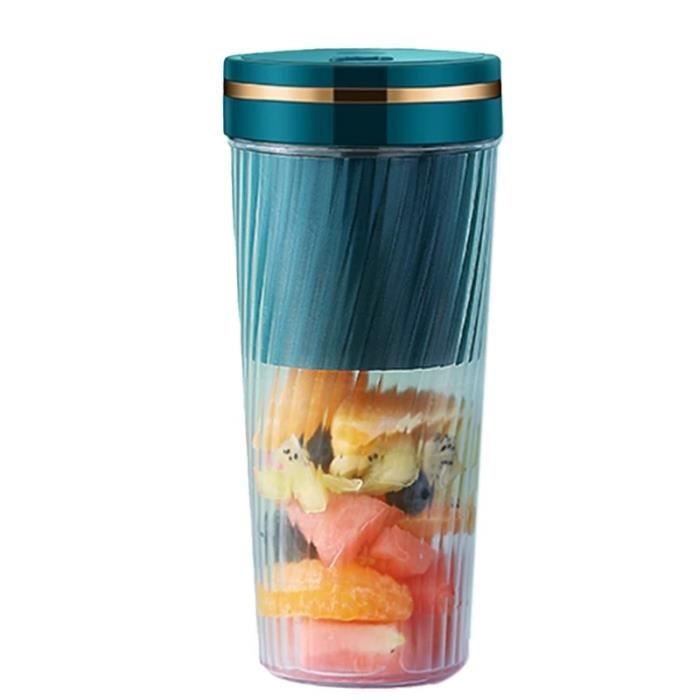 Extracteur de jus Blender Portable pour jus de Fruits,Smoothie Extracteur de jus 350ml -Cyan et bleu