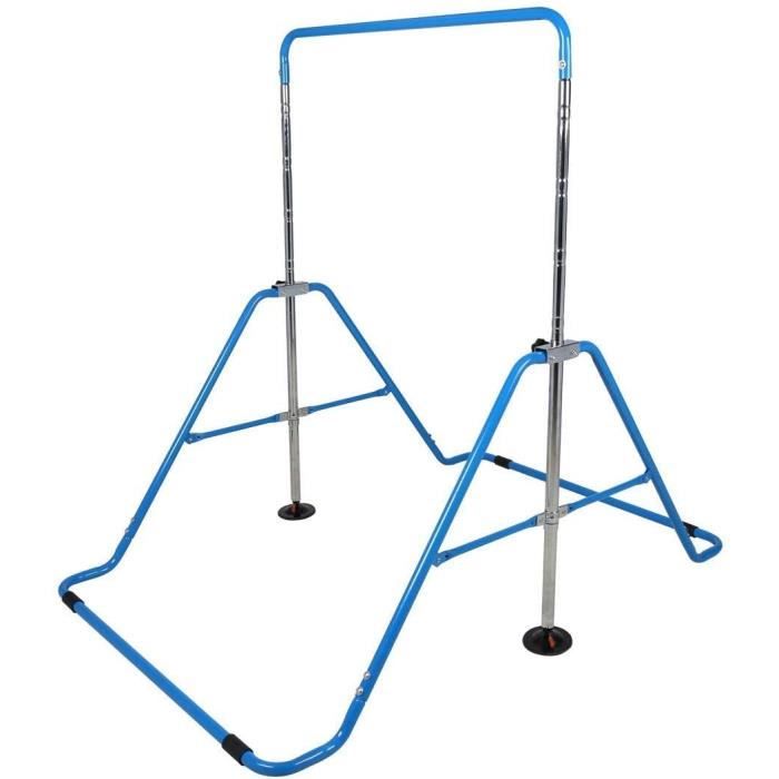 Barre Horizontale Pliable Gymnastique pour Enfants Fitness Maison Équipement d'entraînement Sportif Bleu