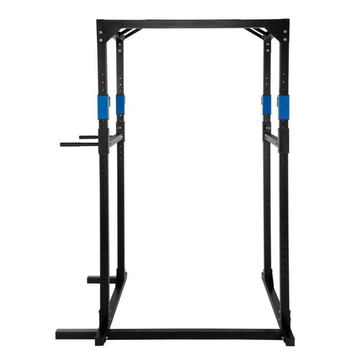 Cage de musculation rack station de fitness noir/bleu 0708069