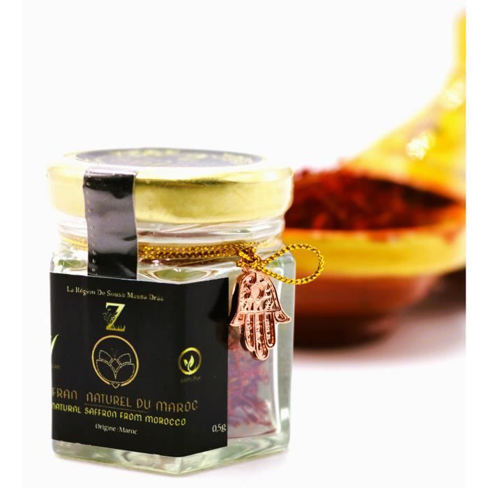 Safran Naturel (filaments) du Maroc, d’une qualité exceptionnelle: 0,5 g Analyser au laboratoire, safran rouge pur-à usage culinaire