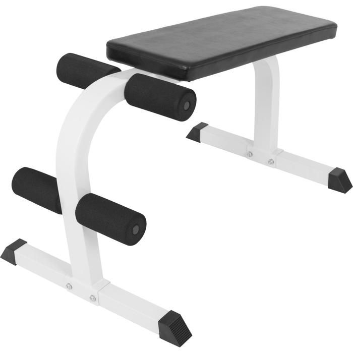 Banc de musculation DC / abdominaux décliné fixe / Banc de musculation Sit Up blanc