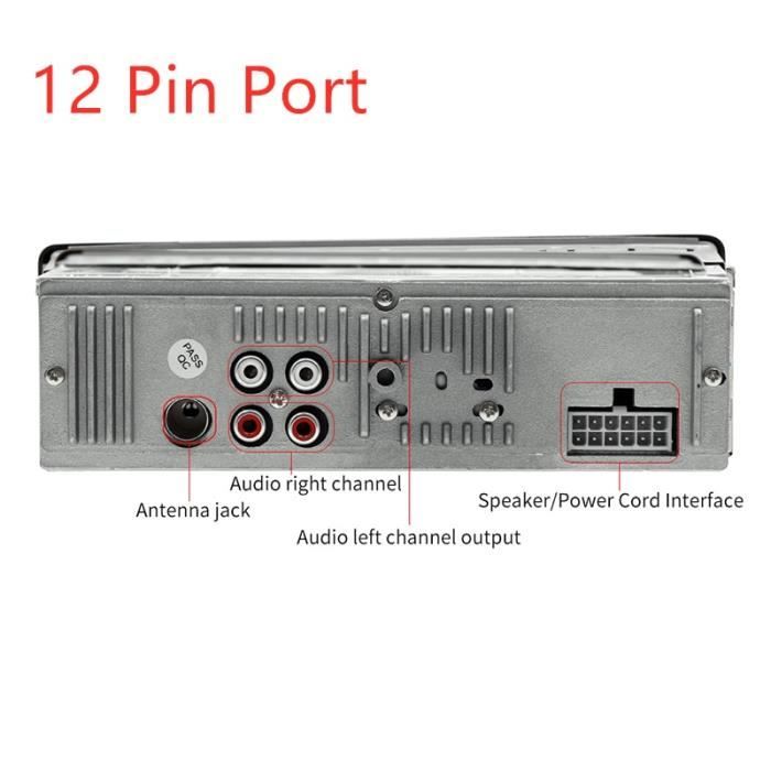 Lecteur multimédia voiture Bluetooth Autoradio MP3 lecteur de musique Autoradio Radio FM Aux entrée récepteur - Type 12 pin port #B