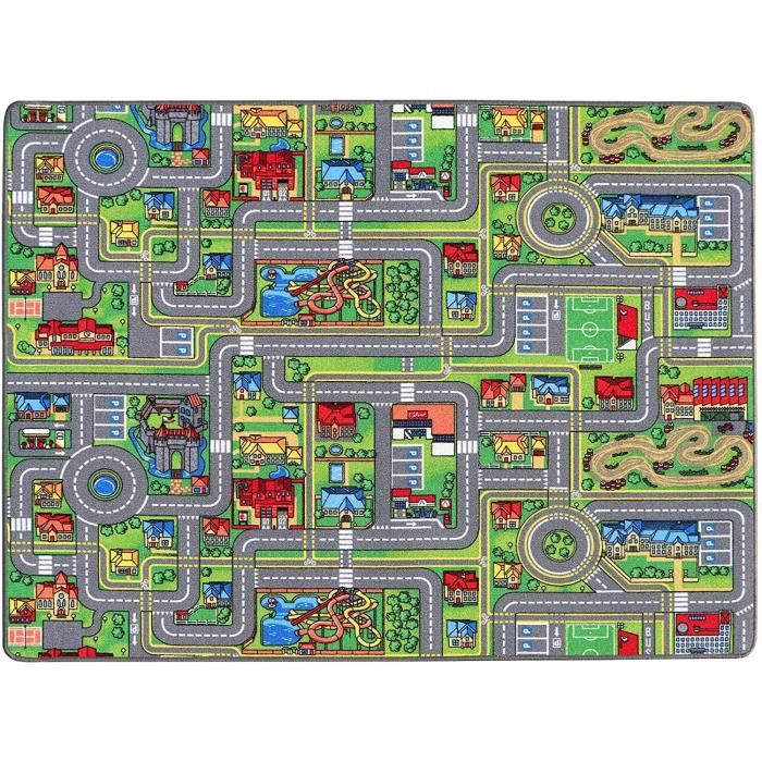 TAPIS - DESSOUS DE TAPIS flor - Ideen in Textil Tapis de Jeux Rues 0,95m x 2,00m, Tapis de Jeu Enfant - Tapis Circuit Voiture - 994