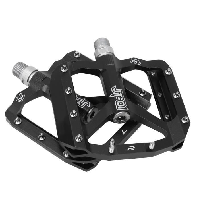 HURRISE Pédale de vélo ZTTO VTT pédales en alliage d'aluminium roulement de vélo repose-pieds pièces de cyclisme (noir)