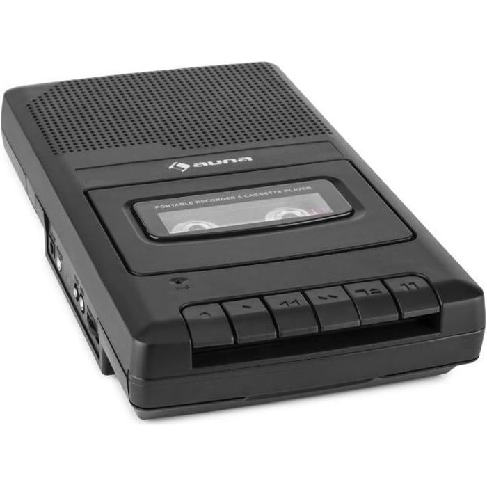 auna RQ-132 Lecteur cassette portable dictaphone enregistreur K7 microphone - Haut-parleur intégré - entrée AUX et MIC + sortie AUX