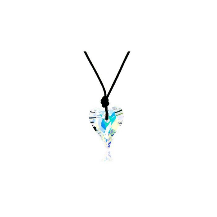 Collier Coeur en Cristal Blanc de Swarovski Elements
