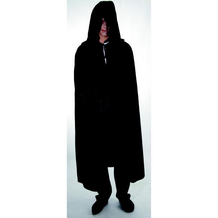 Cape velours noir avec capuche