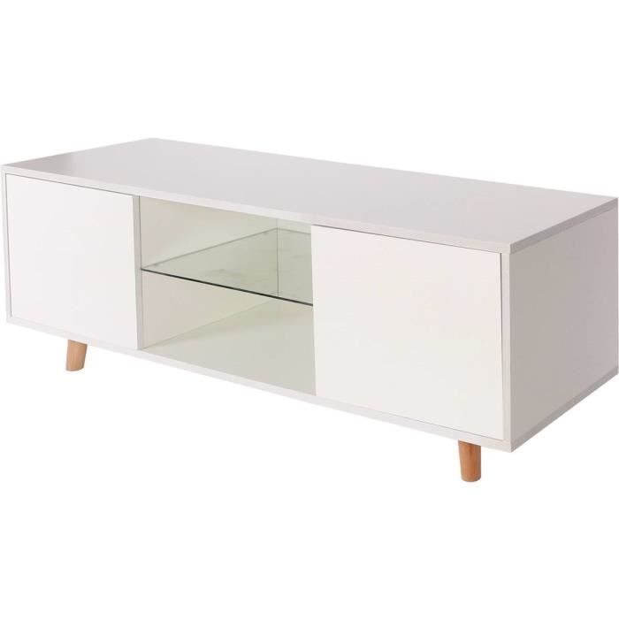 Meuble TV LED -Inna- - Blanc