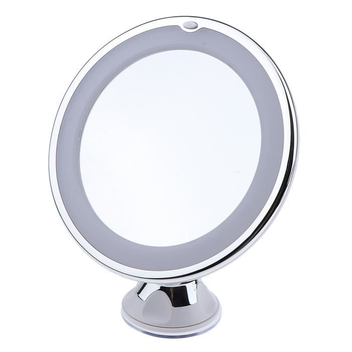 Miroir Cosmétique Grossissant 10X , Miroir de Maquillage Rasage , Miroir sur Pied Pivotant à 360° Réglable pour Salle de Bain