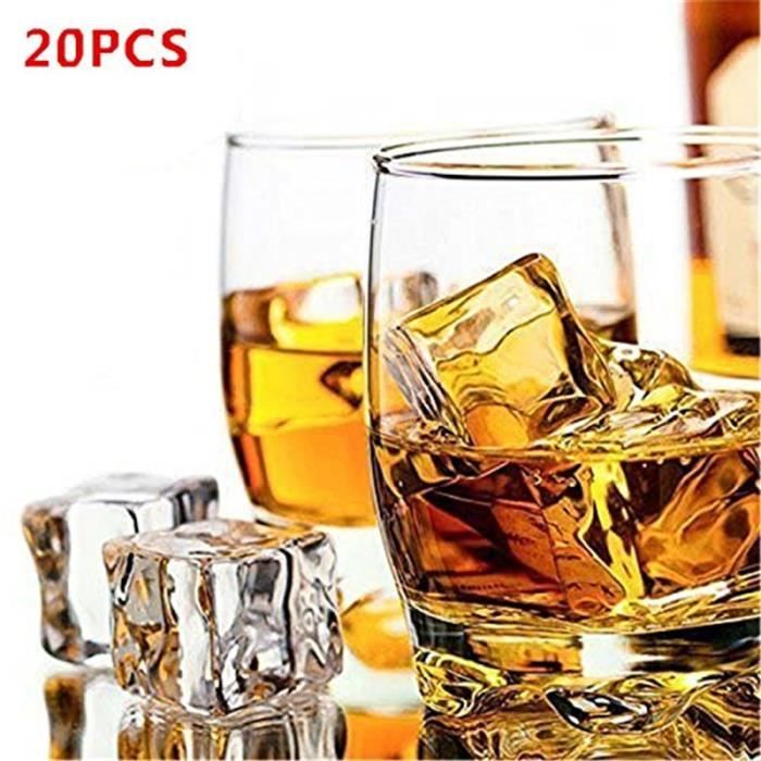 20pcs faux glace artificielle acrylique -Glaçons Ice de Whisky vin