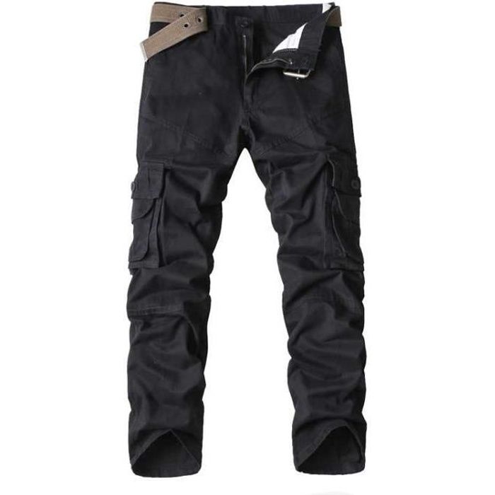 Homme Pantalon Travail Coton Casual Extérieur Multi-poches Mode Loose pantalon #XK025
