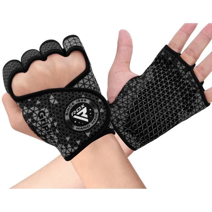 RDX Gants De Masculation Protection Paume Forte Adhérence pour Haltérophilie Gymnastique Équipement De Gym À Domicile, Gris