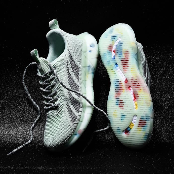 Chaussures de sport pour hommes-Chaussures de course en maille-Vert