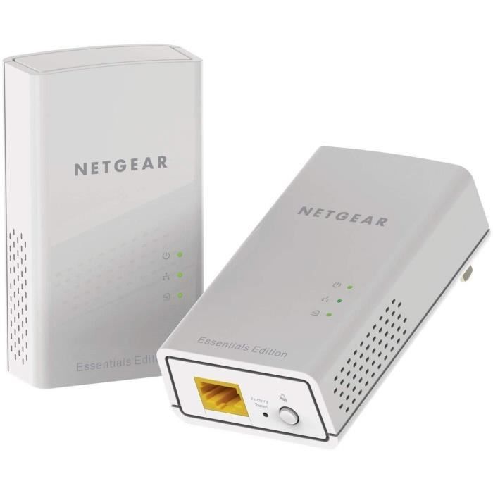 NETGEAR PL1000-100PES Pack de 2 Prises CPL 1000 Mbps avec Port Ethernet, Compatible avec tous les Anciens Modèles et toutes les Box