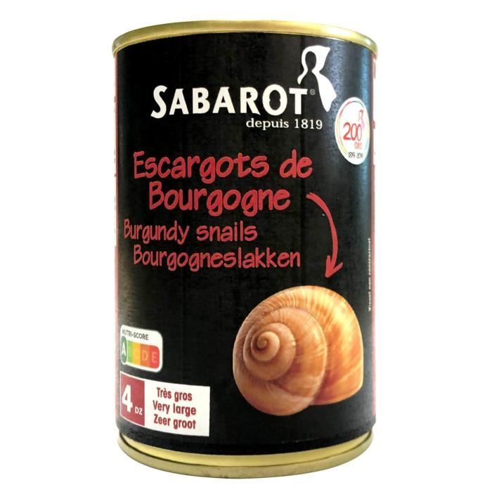 Escargots de Bourgogne 4 douzaines conserve 250g Sabarot