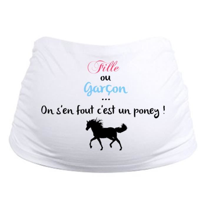 Bandeau de grossesse personnalisable, ceinture de grossesse humour - passion cheval !