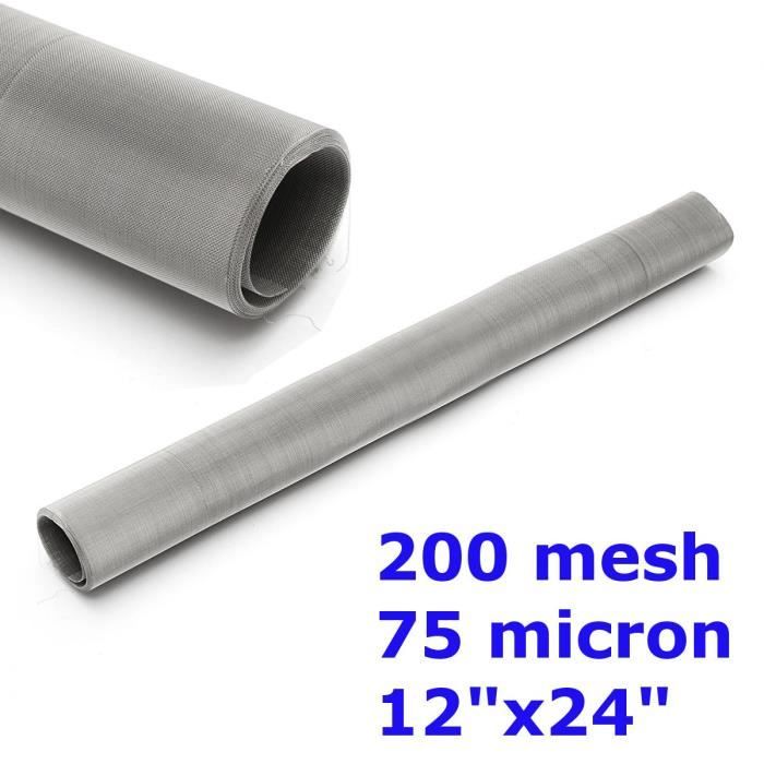 304 Acier 200 mesh 75 micron filtre Filtration Screen Dry Ice Pollen 30x60cm