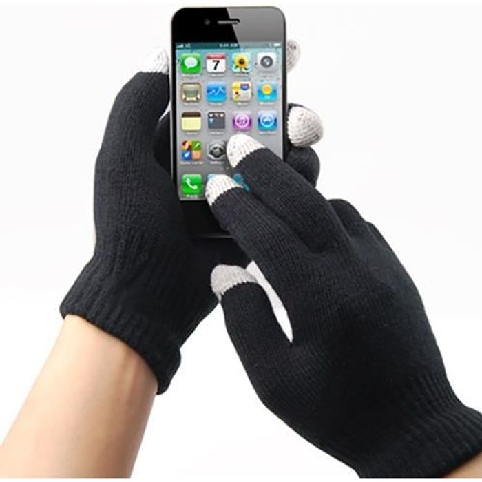 TRIXES 1 Paire de gants hiver pour écran tactile hommes femmes pour iPhone iPad Smart Phone